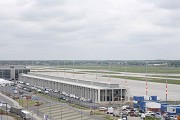 BER airport, Berlin: elevated view of lateral gate