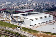 Corinthians Stadium, São Paulo: airborne view, NW