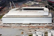 Corinthians Stadium, São Paulo: airborne view, West