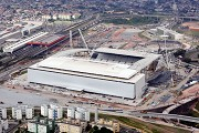 Corinthians Stadium, São Paulo: airborne view, WSW