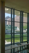 UN-Haedquarters: view-out of General Assembly garden-lobby