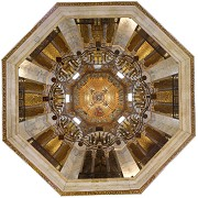 bottom view of octogonal dome with lighted 1. floor