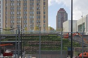 Liberty Park: suspended garden; in front: WTC's Vehicle Security Center access, zoomed