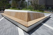 Liberty Park: view of planter seating-area
