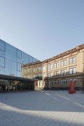 St. Leonhard-extension: square, canteen and old wing, portrait