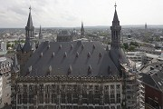 Aachen town-hall: roof-top view of palatinan area with cathedral