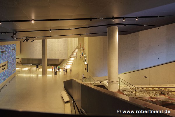 9/11 museum: basement staircase and exhibition area