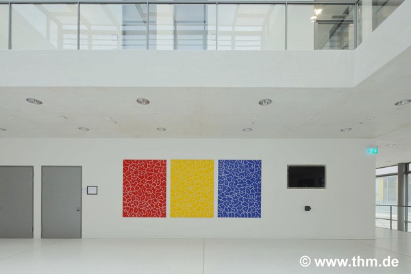 New Chemistry, JLU Gießen: artwork inside auditory-center lobby; photo: Mehl (demo)