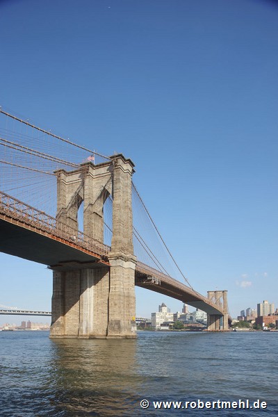 Brooklyn Bridge: Manhattan-view from East River Bikeway