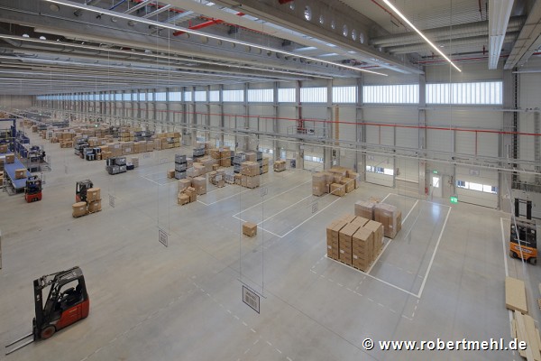 ebm-papst: inside logistic-center, elevated view
