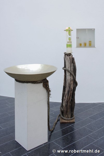 Church by the Sea: baptise-bowl and niche for holy oils