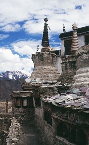 prayer mills in front of monasterey