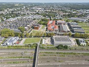 Neue Bahnstadt Opladen: Vogelperspektive Grünes Kreuz von Westen