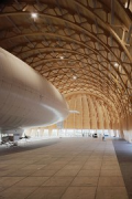 WDL airship hangar: interior view of glazed front end, zoom