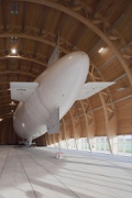 WDL airship hangar: interior view with airship tail