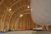 WDL airship hangar: Axial interior view of gate, landscape format