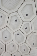 Hexastone Pavilion: soffit view of the shell, close-up